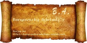 Benyovszky Adelmár névjegykártya